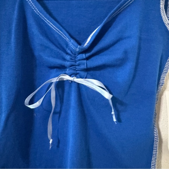 Urban Outfitters BDG Angel Ruched Tank Top Blue Cropped Babydoll Y2K NWT-XS - Picture 5 of 10